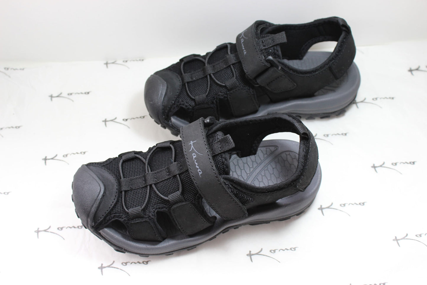 School Boys / Girls Closed Toe Protect Sandals Kawa Brand Black - B - (BS02) - F
