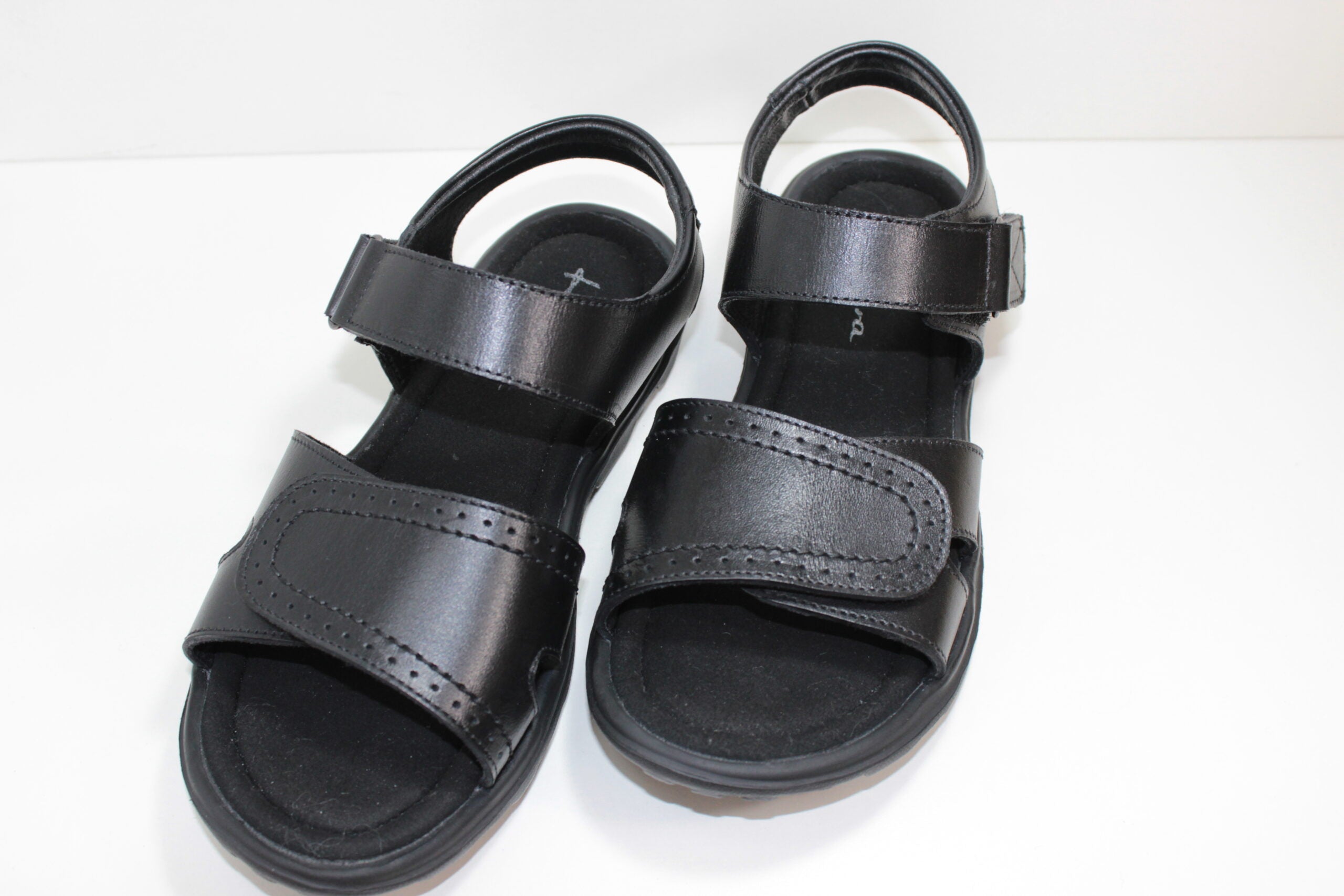 Nyle Xw Black Leather Sandals Bs by Ziera | Shop Online at Ziera NZ