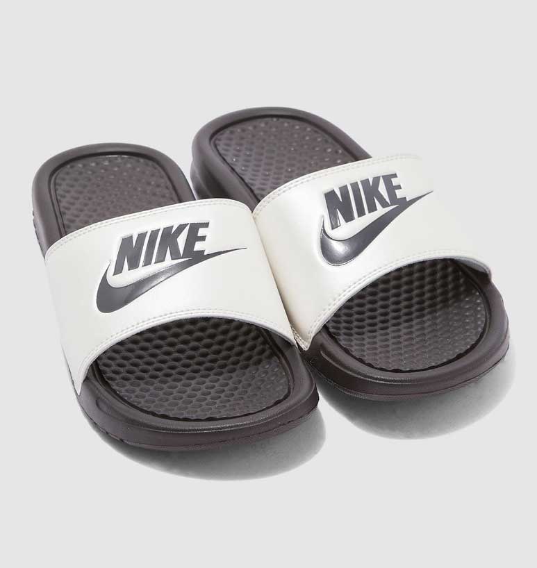 Nike benassi hotsell slides grey