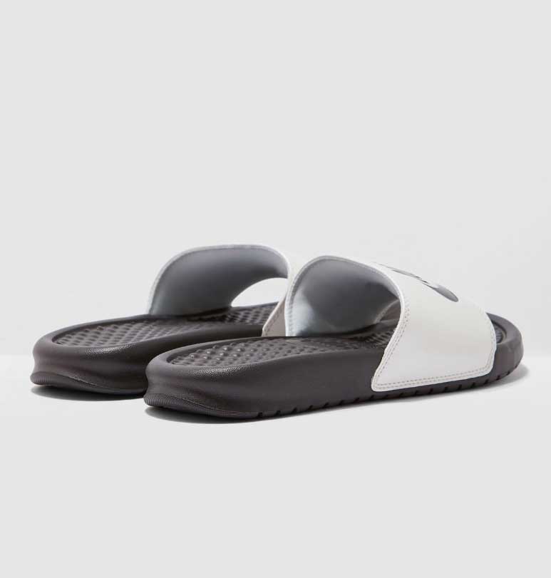 *Nike Benassi Womens JDI THUNDER GREY & SUMMIT WHITE Scuffs / Slides (343881-009) - J2 - R2L15