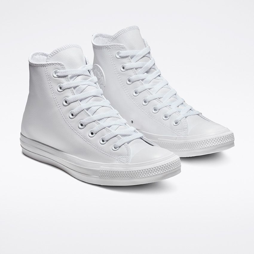 - Converse Unisex Mono White Leather Hi - (1T406) - LH - R1L7