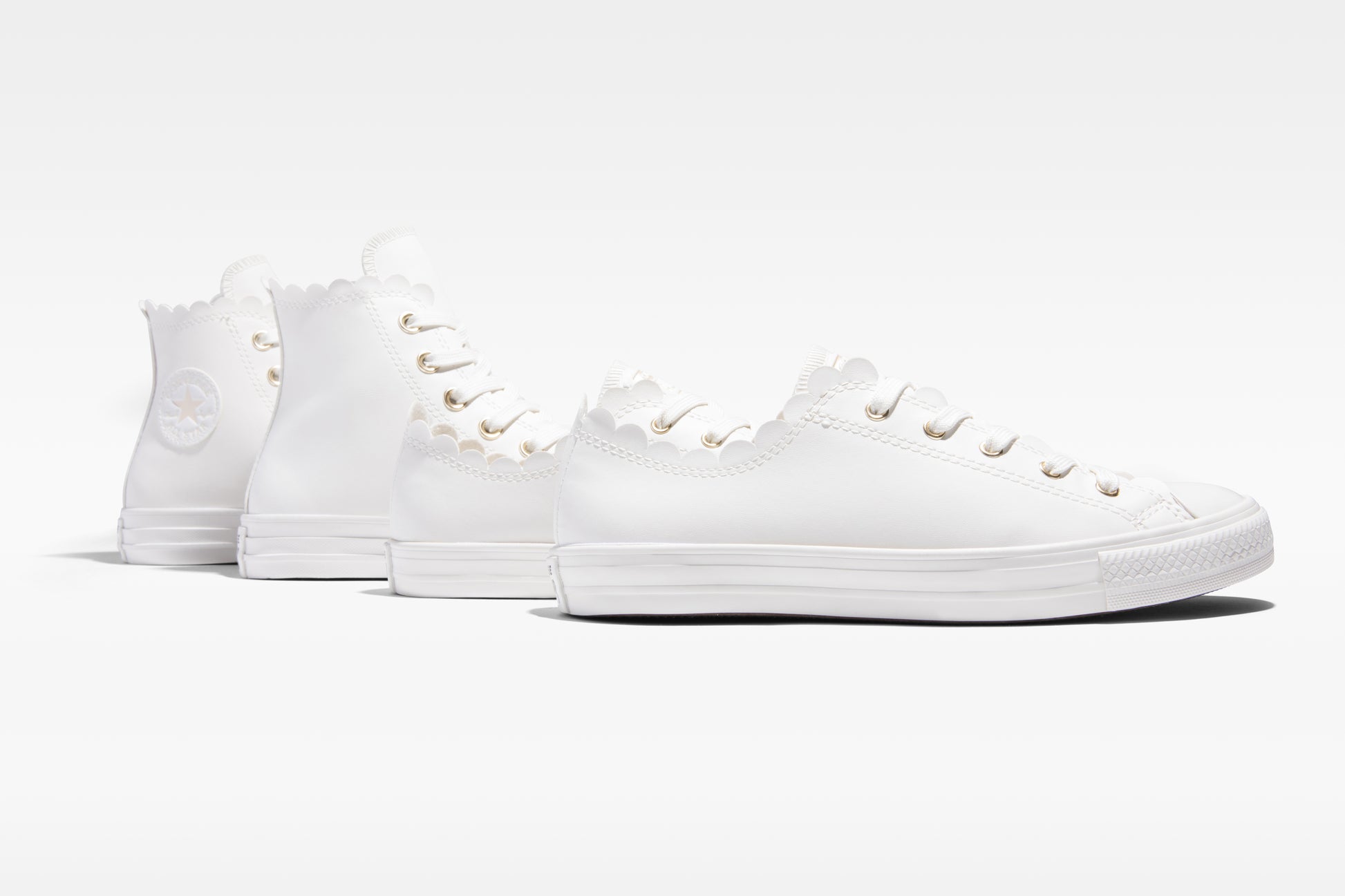 Low Top Converse White Frilly Rare Converse All Star Chuck Taylor