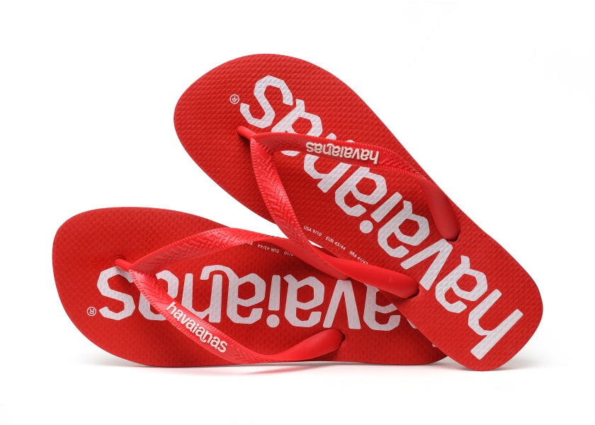 Red havaianas flip on sale flops