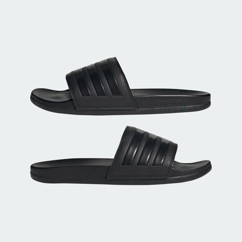 Adidas black cloudfoam sales slides