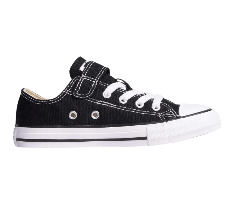 + Converse Chuck Taylor All Star Easy On 1V Junior Low Top Black Velcro / Elastic Laces - (372881) - VCB - R1L1