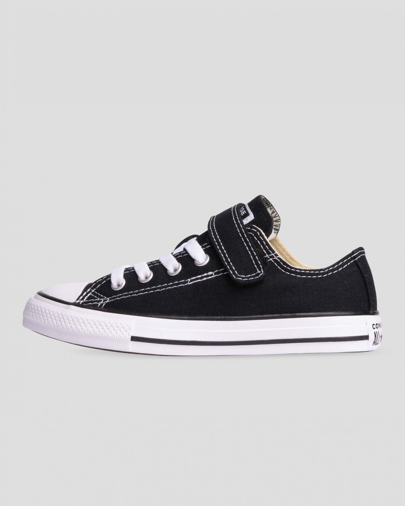 + Converse Chuck Taylor All Star Easy On 1V Junior Low Top Black Velcro / Elastic Laces - (372881) - VCB - R1L1