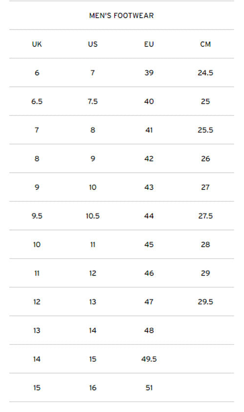 Dms size sale chart