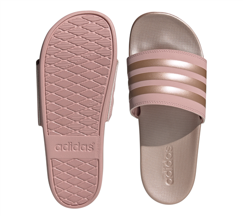 Rose gold adidas sliders sales