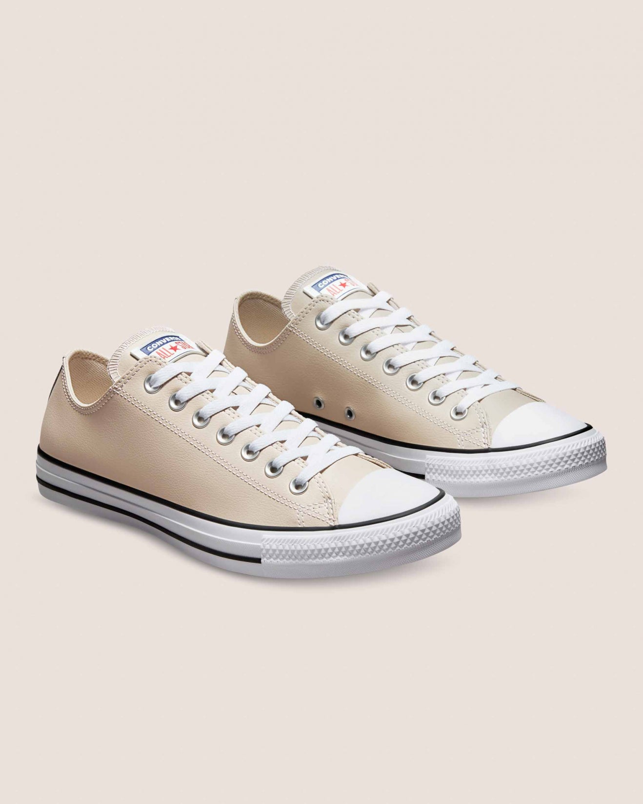Faux leather beige converse Clearance